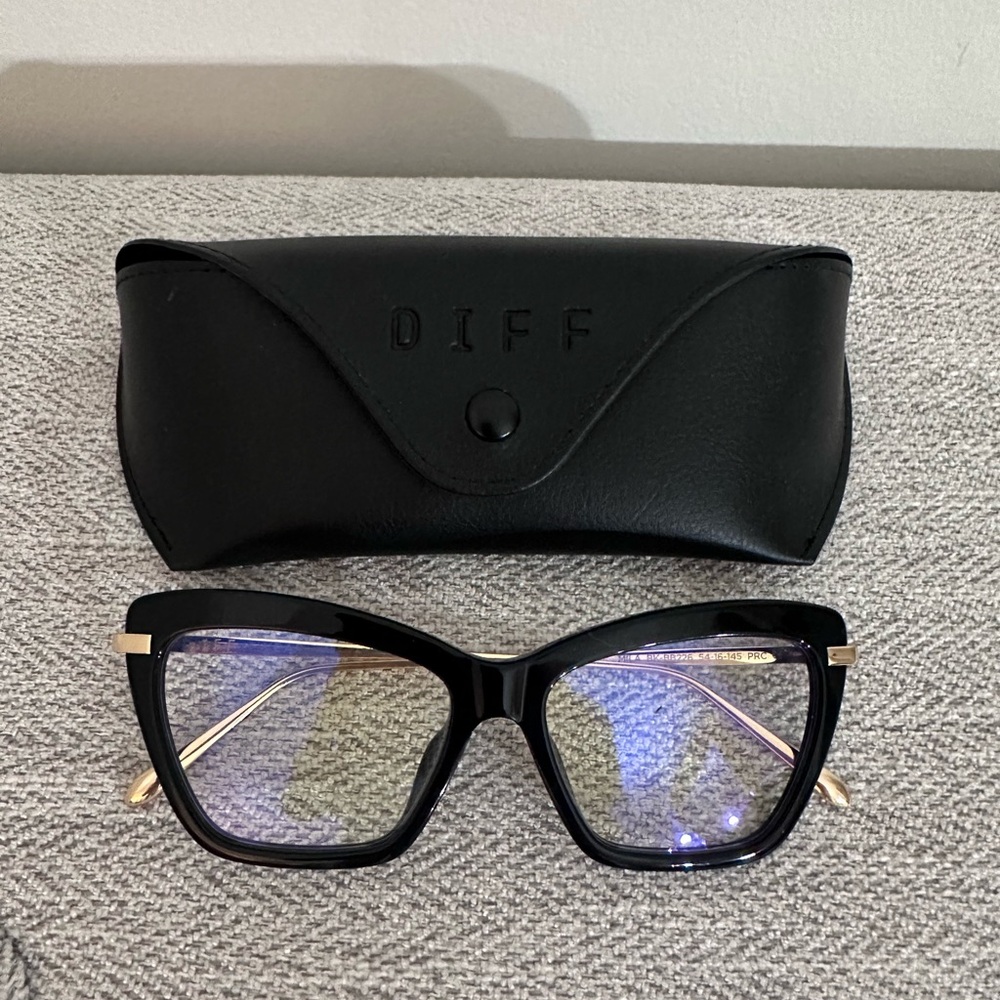 Diff Black Cat-Eye Bluelight Glasses